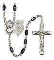 St. John Paul II 8x5mm Black Onyx Rosary R6005S-8234