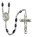 St. Zita 8x5mm Black Onyx Rosary R6005S-8244