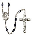 St. Edmund Campion 8x5mm Black Onyx Rosary R6005S-8333