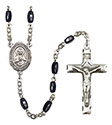 Corazon Inmaculado de Maria 8x5mm Black Onyx Rosary R6005S-8337SP