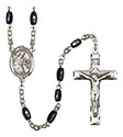 St. Eustachius 8x5mm Black Onyx Rosary R6005S-8356