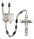 Divine Mercy 8x5mm Black Onyx Rosary R6005S-8366