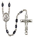 St. Simon the Apostle 8x5mm Black Onyx Rosary R6005S-8375