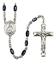 St. Gerald 8x5mm Black Onyx Rosary R6005S-8404