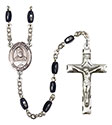 St. Fabian 8x5mm Black Onyx Rosary R6005S-8427