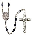 St. Edmund of East Anglia 8x5mm Black Onyx Rosary R6005S-8445