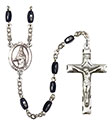 St. Emma Uffing 8x5mm Black Onyx Rosary R6005S-8450