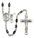 St. Christopher/Tennis 8x5mm Black Onyx Rosary R6005S-8505