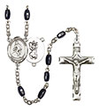 St. Christopher/Wrestling 8x5mm Black Onyx Rosary R6005S-8508