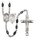 St. Sebastian/Golf 8x5mm Black Onyx Rosary R6005S-8606