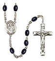 St. Boniface 8x6mm Black Onyx Rosary R6006S-8009