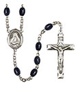 St. Frances Cabrini 8x6mm Black Onyx Rosary R6006S-8011