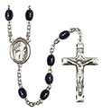 St. Brendan the Navigator 8x6mm Black Onyx Rosary R6006S-8018