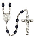 St. Jane of Valois 8x6mm Black Onyx Rosary R6006S-8029