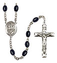 St. George 8x6mm Black Onyx Rosary R6006S-8040