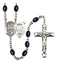 St. George/Nat&#39;l Guard 8x6mm Black Onyx Rosary R6006S-8040S5