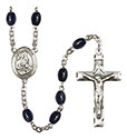 St. Gerard Majella 8x6mm Black Onyx Rosary R6006S-8042