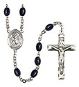 St. John the Baptist 8x6mm Black Onyx Rosary R6006S-8054