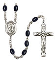 St. John the Apostle 8x6mm Black Onyx Rosary R6006S-8056