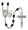 St. Joseph of Cupertino 8x6mm Black Onyx Rosary R6006S-8057