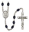 St. Kevin 8x6mm Black Onyx Rosary R6006S-8062