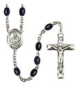St. Lawrence 8x6mm Black Onyx Rosary R6006S-8063