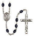 St. Lazarus 8x6mm Black Onyx Rosary R6006S-8066
