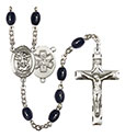 St. Michael/EMT 8x6mm Black Onyx Rosary R6006S-8076S10