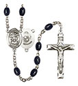 St. Michael/Marines 8x6mm Black Onyx Rosary R6006S-8076S4