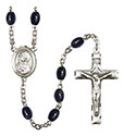 St. Monica 8x6mm Black Onyx Rosary R6006S-8079