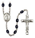 St. Peter the Apostle 8x6mm Black Onyx Rosary R6006S-8090
