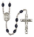 St. Raphael the Archangel 8x6mm Black Onyx Rosary R6006S-8092