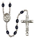 St. Rose of Lima 8x6mm Black Onyx Rosary R6006S-8095