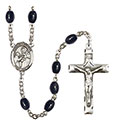 St. John of God 8x6mm Black Onyx Rosary R6006S-8112