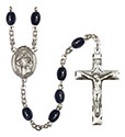 St. Ursula 8x6mm Black Onyx Rosary R6006S-8127