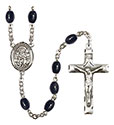 St. Germaine Cousin 8x6mm Black Onyx Rosary R6006S-8211