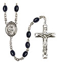 St. Isaac Jogues 8x6mm Black Onyx Rosary R6006S-8212