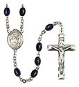 St. Gertrude of Nivelles 8x6mm Black Onyx Rosary R6006S-8219