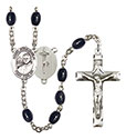 St. John Paul II 8x6mm Black Onyx Rosary R6006S-8234