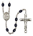St. Isabella of Portugal 8x6mm Black Onyx Rosary R6006S-8250
