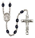 St. Isaiah 8x6mm Black Onyx Rosary R6006S-8258