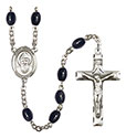 St. Sharbel 8x6mm Black Onyx Rosary R6006S-8271