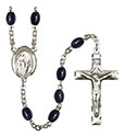 St. Susanna 8x6mm Black Onyx Rosary R6006S-8280