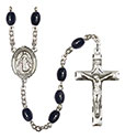 Blessed Karolina Kozkowna 8x6mm Black Onyx Rosary R6006S-8283