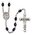 Virgen de la Merced 8x6mm Black Onyx Rosary R6006S-8289SP