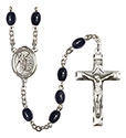 St. Fiacre 8x6mm Black Onyx Rosary R6006S-8298