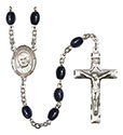 St. Arnold Janssen 8x6mm Black Onyx Rosary R6006S-8328