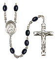 Immaculate Heart of Mary 8x6mm Black Onyx Rosary R6006S-8337