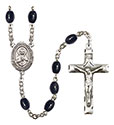 Corazon Inmaculado de Maria 8x6mm Black Onyx Rosary R6006S-8337SP
