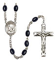Pope Saint Eugene I 8x6mm Black Onyx Rosary R6006S-8352